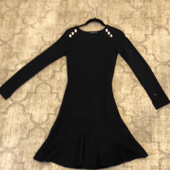 Zara Knit Black Dress size Small S - Picture 2 of 5